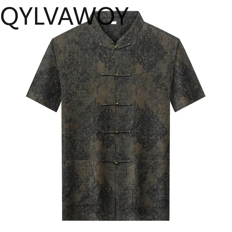 QYLVAWOY 100% Mulberry Silk Men's Shirts Vintage Shirt Stand Collar Summer Tops Short Sleeve Casual Man Clothing Anti-wrinkle
QYLVAWOY 100% Mulberry Silk Men's Shirts Vintage Shirt Stand Collar Summer Tops Short Sleeve Casual Man Clothing Anti-wrinkle