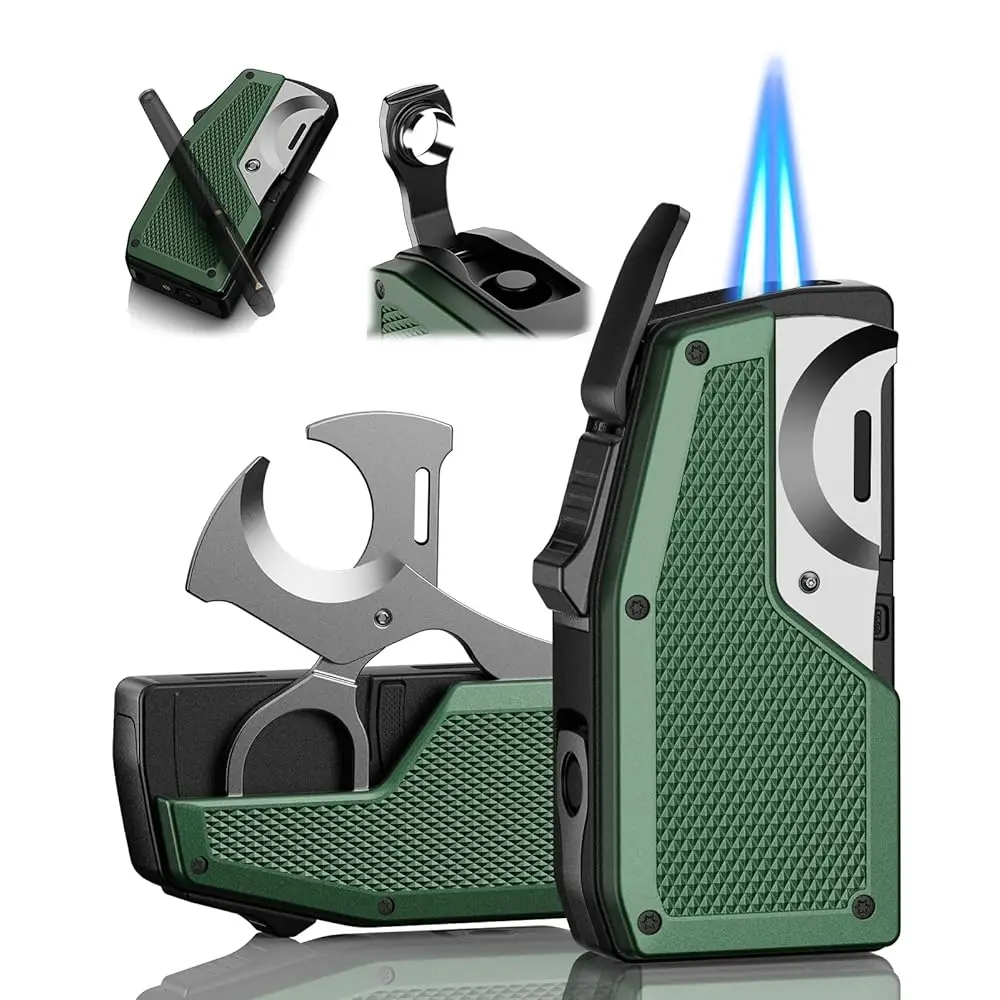 Ailexpress Recommendation - All-in-One Torch Lighters with Straight Cutter, Punch, Holder, Windproof Dual Jet Flame Torch Lighte
Ailexpress Recommendation - All-in-One Torch Lighters with Straight Cutter, Punch, Holder, Windproof Dual Jet Flame Torch Lighte