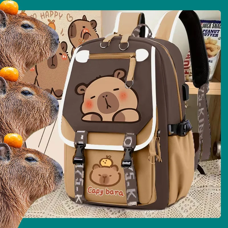 Capybara Backpack Waterproof Large-Capacity Multi-Compartment Backpack Animal Print School Bag Capybara Hangings Back To School 
Capybara Backpack Waterproof Large-Capacity Multi-Compartment Backpack Animal Print School Bag Capybara Hangings Back To School