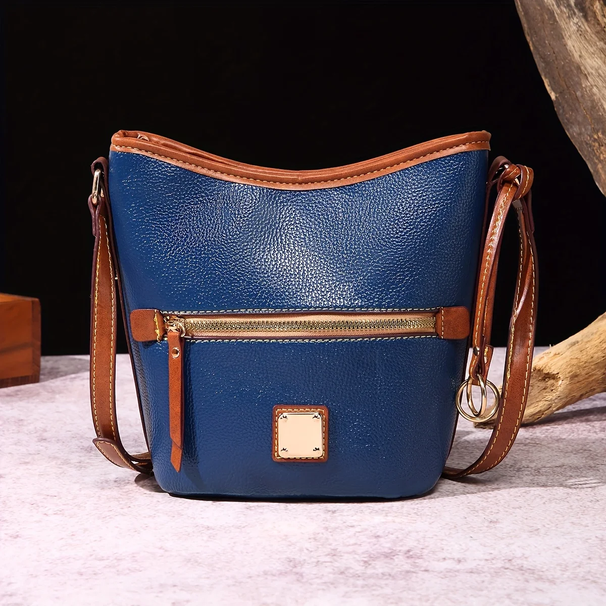 Retro Style - Classic Bucket Bag with Color Block Design - Hands-Free Vegan Leather Shoulder Bag for Fashion-Forward Women
Retro Style - Classic Bucket Bag with Color Block Design - Hands-Free Vegan Leather Shoulder Bag for Fashion-Forward Women
