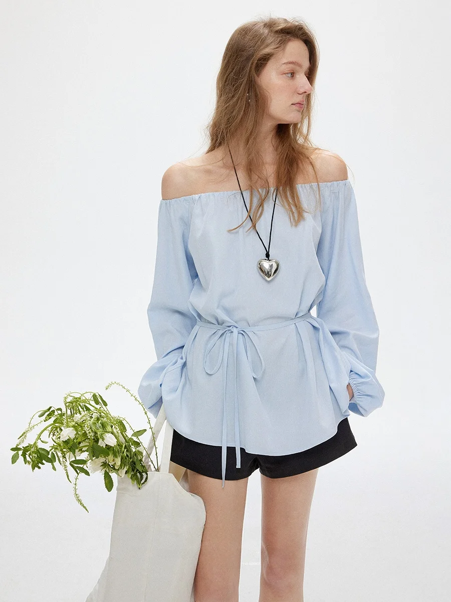 Женский топ Lalaglow свободного кроя с открытыми плечами, поясом и длинными рукавами, универсальный, для повседневной и деловой носки
Женский топ Lalaglow свободного кроя с открытыми плечами, поясом и длинными рукавами, универсальный, для повседневной и деловой носки