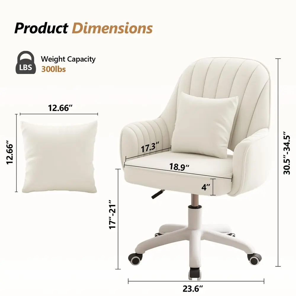 Velvet Desk Chair, Height Adjustable Swivel Vanity Chair with Wheels, Rolling Accent Chair for Home Office, Bedroom, Living Roo
Velvet Desk Chair, Height Adjustable Swivel Vanity Chair with Wheels, Rolling Accent Chair for Home Office, Bedroom, Living Roo