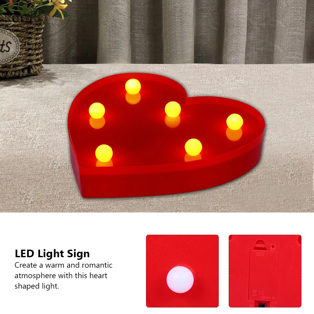 Led Heart Shaped Light Reusable Eco-Friendly Home Decor Night Lamp Wedding Party Decoration Valentine'S Day Gift Proposal Prop 
Led Heart Shaped Light Reusable Eco-Friendly Home Decor Night Lamp Wedding Party Decoration Valentine'S Day Gift Proposal Prop
