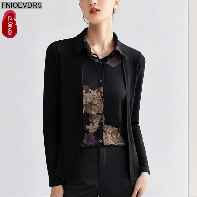 Autumn Elegant Shirts Fashion Women Long Sleeve Office Lady Patchwork Floral Print Retro Black Button Fake 2-Piece Tops Blouses
Autumn Elegant Shirts Fashion Women Long Sleeve Office Lady Patchwork Floral Print Retro Black Button Fake 2-Piece Tops Blouses