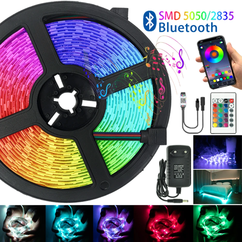 Светодиодные ленты Bluetooth RGB 5050 SMD 2835 Гибкая лампа постоянного тока 12 В Лента Диод Спальня ТВ Iuces 5M 10M 15M 20M Для фестиваля
Светодиодные ленты Bluetooth RGB 5050 SMD 2835 Гибкая лампа постоянного тока 12 В Лента Диод Спальня ТВ Iuces 5M 10M 15M 20M Для фестиваля