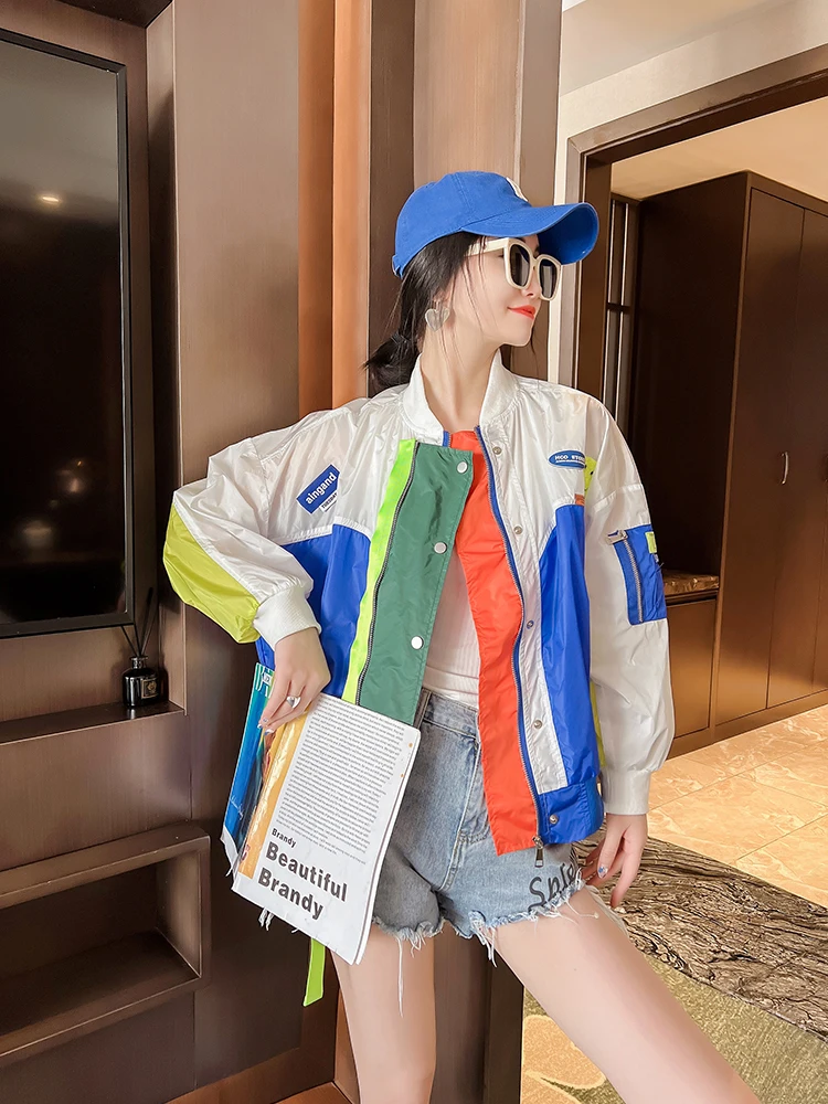 Female Korean Summer Streetwear Women Sun-protective Coats Woman Loose Color Contrast Pockets Oversized Outerwear
Female Korean Summer Streetwear Women Sun-protective Coats Woman Loose Color Contrast Pockets Oversized Outerwear