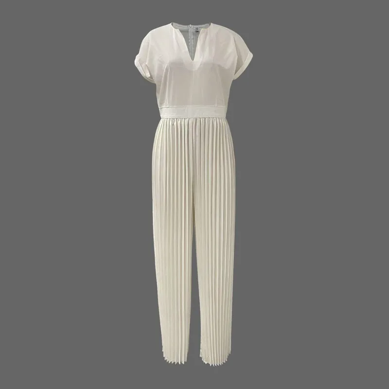 Gymystars Elegant Jumpsuits for Women Fashion V-neck Wide Leg Pants Summer Loose Pleated Fashion Ladies Clothing Office Commute
Gymystars Elegant Jumpsuits for Women Fashion V-neck Wide Leg Pants Summer Loose Pleated Fashion Ladies Clothing Office Commute
