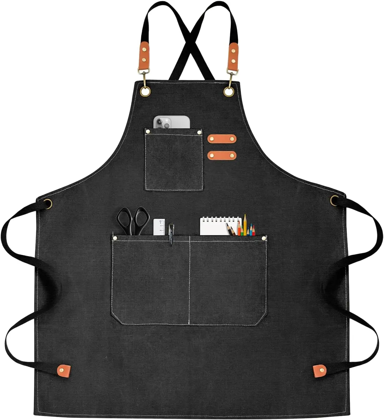 Canvas Chef Apron for Men Women, 3 Pockets Cross Back, Heavy Duty Work Apron for Cooking
Canvas Chef Apron for Men Women, 3 Pockets Cross Back, Heavy Duty Work Apron for Cooking