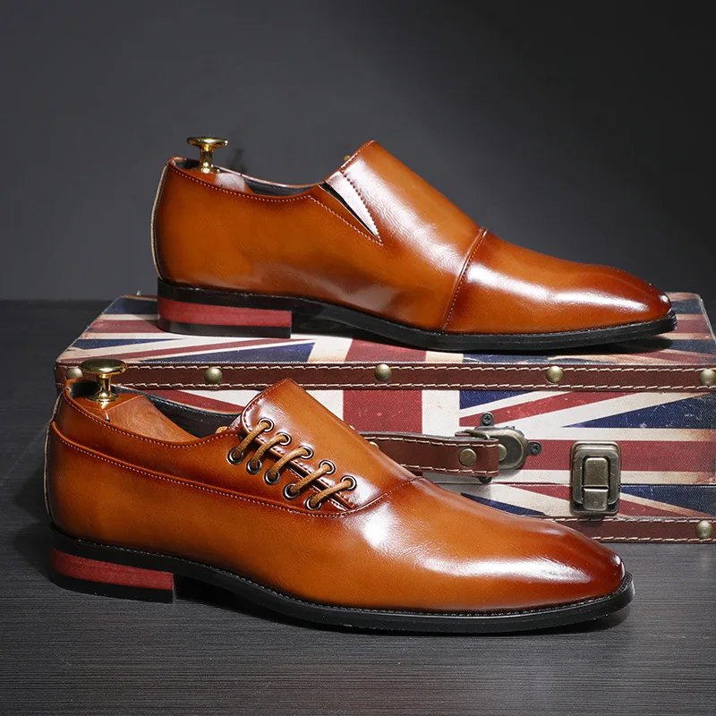 Men's Formal Derby Shoes Side Lace-Up Pointed Toe Breathable Comfortable Leather Wedding Business Casual Oxfords Dress Shoes Men
Men's Formal Derby Shoes Side Lace-Up Pointed Toe Breathable Comfortable Leather Wedding Business Casual Oxfords Dress Shoes Men