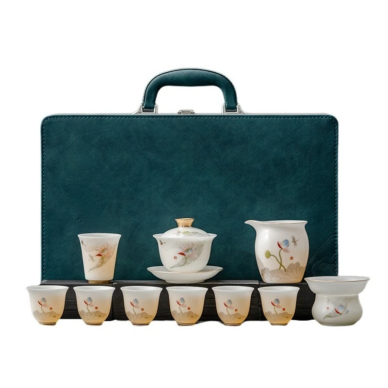 Jade porcelain kung fu tea set home office high-end light luxury cover bowl teacup
Jade porcelain kung fu tea set home office high-end light luxury cover bowl teacup