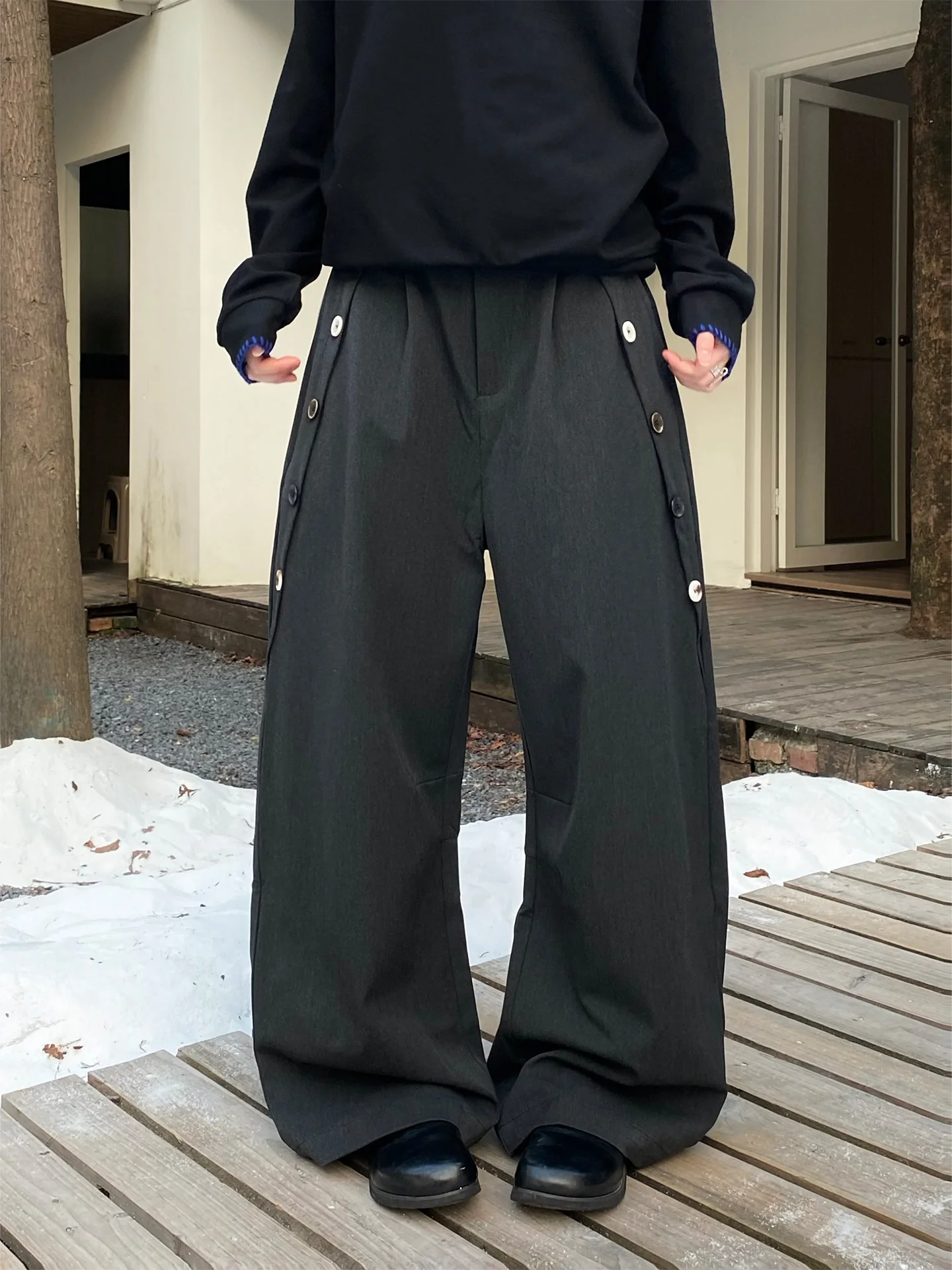 Double-Breasted Knife- Suit Pants Men's Women's Casual Wide Leg Pants All-Match Style Commute Straight Leg Long Pants
Double-Breasted Knife- Suit Pants Men's Women's Casual Wide Leg Pants All-Match Style Commute Straight Leg Long Pants