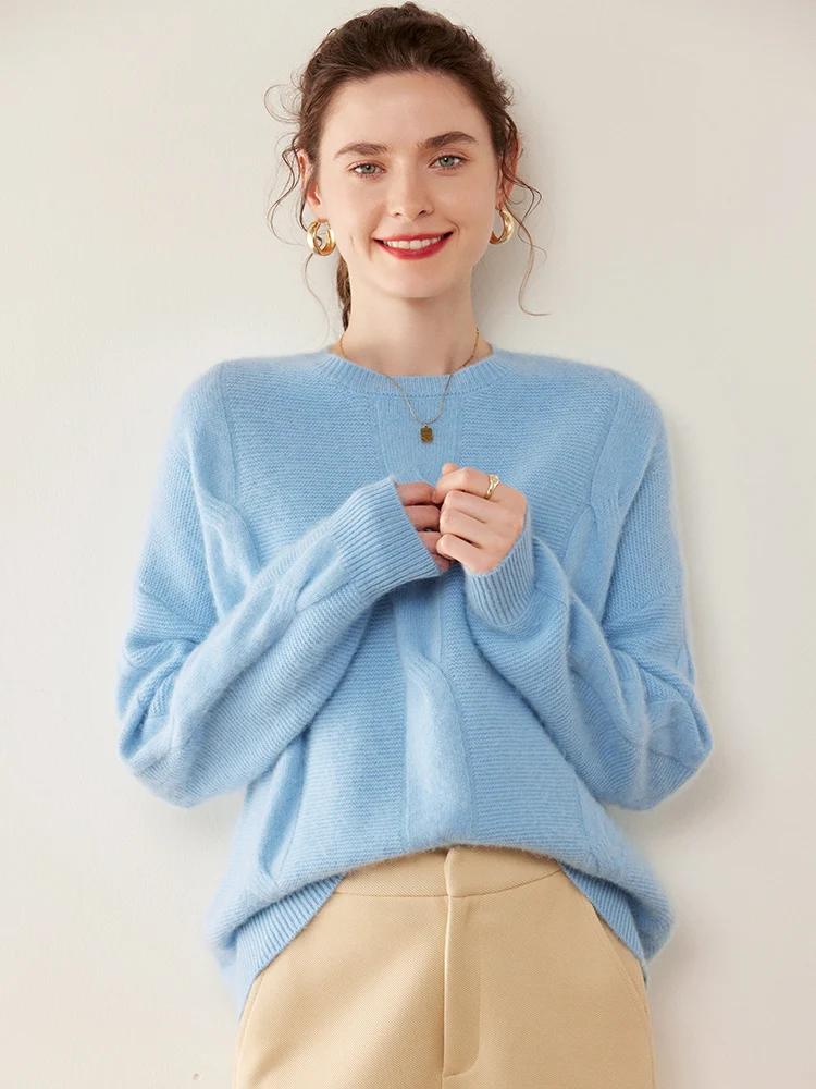 Zocept Top Quality Natural Cashmere Sweater For Women Winter Casual Round Neck Loose Streetwear Soft Warm Thickened Pullover
Zocept Top Quality Natural Cashmere Sweater For Women Winter Casual Round Neck Loose Streetwear Soft Warm Thickened Pullover