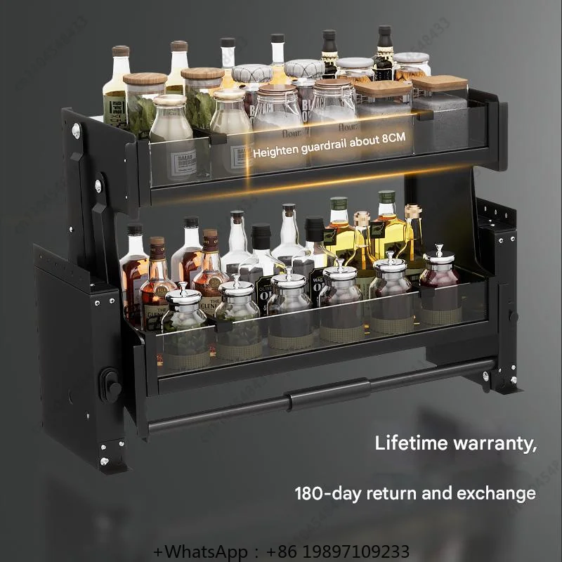 Подвесной шкаф для кухни, подъемная корзина, верхний и нижний буфер, выдвижная полка для приправ, корзина, высокая полка для хранения шкафа
Подвесной шкаф для кухни, подъемная корзина, верхний и нижний буфер, выдвижная полка для приправ, корзина, высокая полка для хранения шкафа