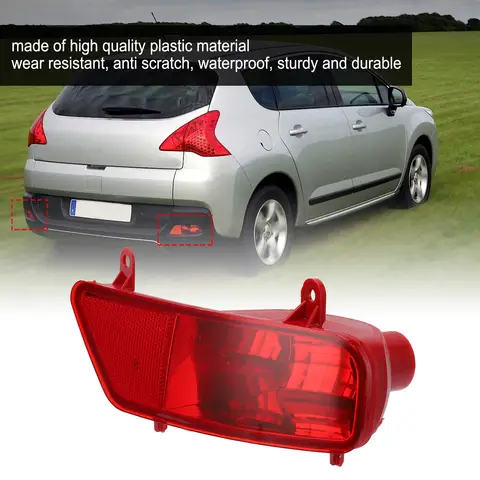 Conjunto de luz antiniebla trasera Luz antiniebla trasera de coche Conjunto de luz antiniebla trasera roja Reemplazo de accesorios de coche para 3008 2009-2016
