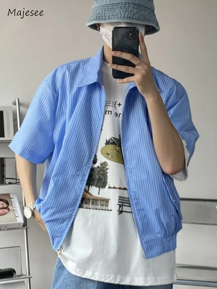Striped Jackets Men American Style Vintage Simple High Waist All-match Chic Streetwear Half Sleeves Fashion Summer Leisure New
Striped Jackets Men American Style Vintage Simple High Waist All-match Chic Streetwear Half Sleeves Fashion Summer Leisure New