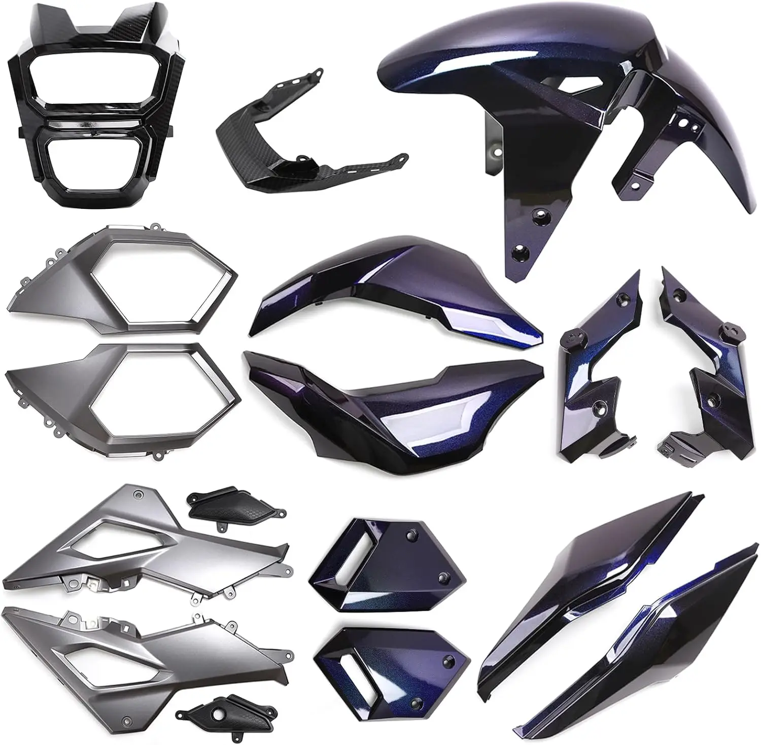 Motorcycle Fairing Kit in ABS Material Compatible with Honda Grom Msx 125 SF 2017-2020, Purple Color with Chromatic Effect
Motorcycle Fairing Kit in ABS Material Compatible with Honda Grom Msx 125 SF 2017-2020, Purple Color with Chromatic Effect