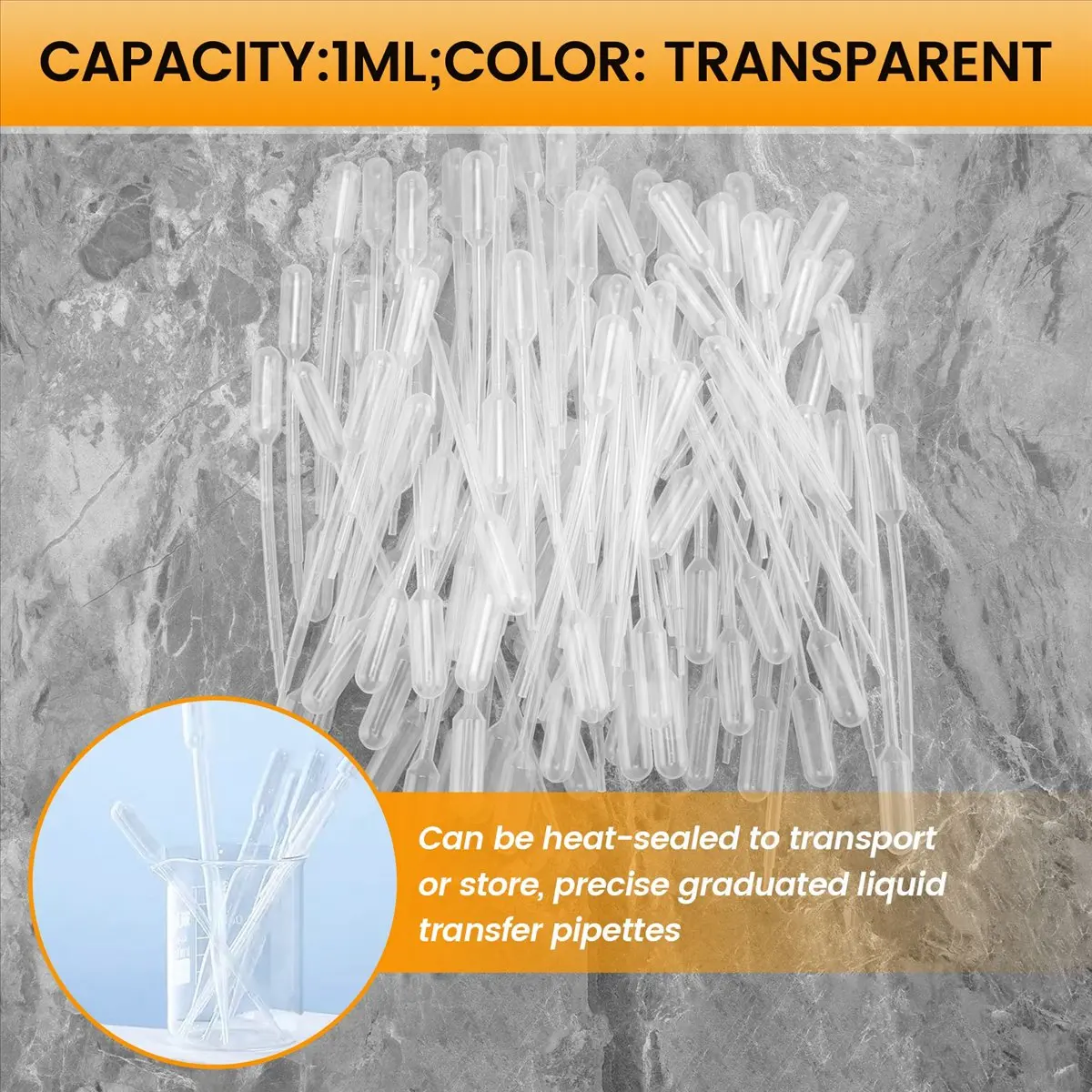AA83 100PCS Graduated Pipettes Dropper Polyethylene (1ml)
AA83 100PCS Graduated Pipettes Dropper Polyethylene (1ml)