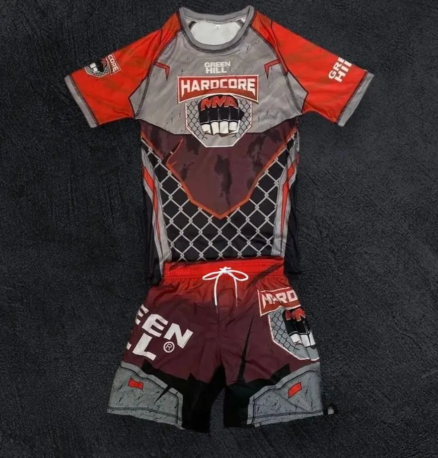 2026 Summer Green Hill Hardcore MMA Set Men's Red Gray Short Sleeve Rash Guard&Fight Shorts Quick-Dry Combat Training Sportswear
2026 Summer Green Hill Hardcore MMA Set Men's Red Gray Short Sleeve Rash Guard&Fight Shorts Quick-Dry Combat Training Sportswear