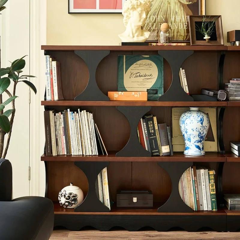 French retro solid wood bookcase combination small apartment entrance cabinet
French retro solid wood bookcase combination small apartment entrance cabinet