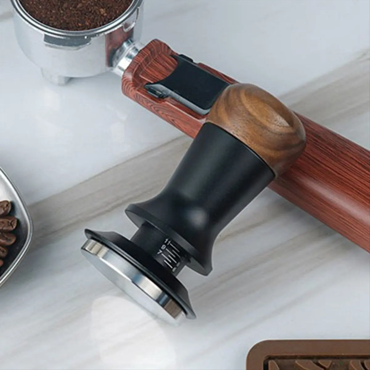 A47T 53mm Espresso Coffee Tamper Adjustable Height Constant Force Coffee Tamper Stainless Steel Base Internal Spring
A47T 53mm Espresso Coffee Tamper Adjustable Height Constant Force Coffee Tamper Stainless Steel Base Internal Spring