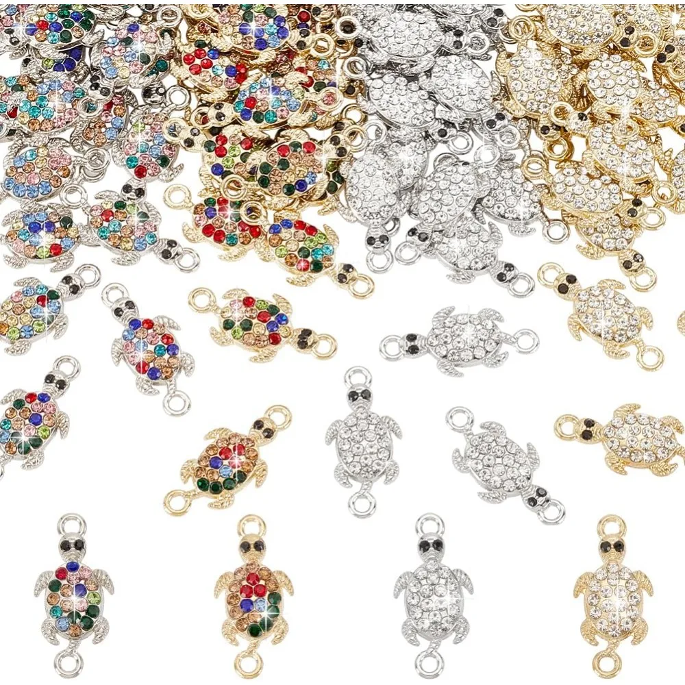 80Pcs 4 Styles Alloy Rhinestone Connector Charms Turtle Links Mixed Color 26x12.3mm 20pcs/style
80Pcs 4 Styles Alloy Rhinestone Connector Charms Turtle Links Mixed Color 26x12.3mm 20pcs/style