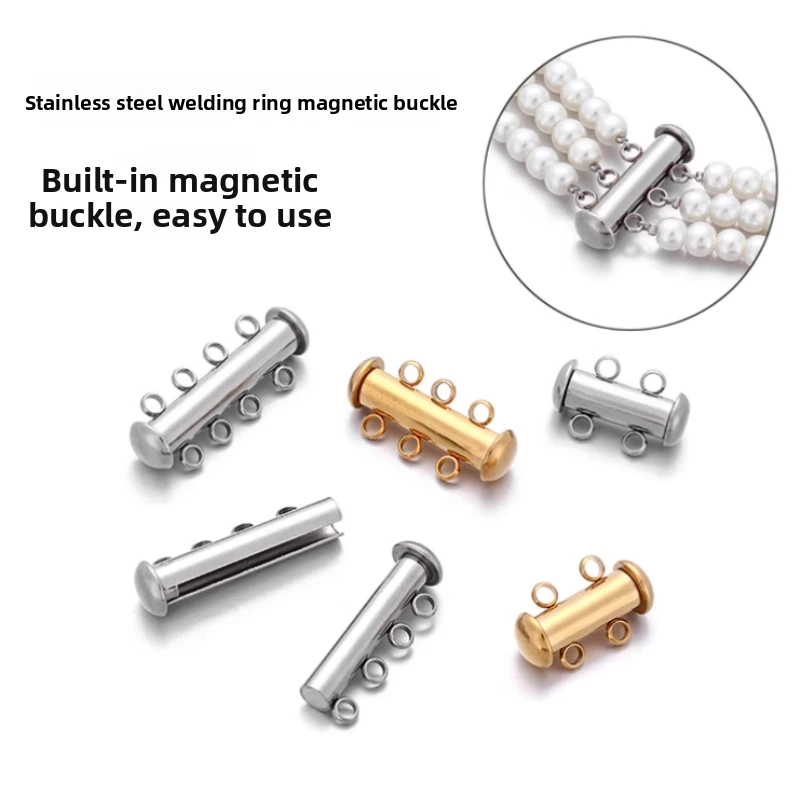 1PCS Stainless Steel Multi Strand Slide Magnetic Tube Lock Clasp Connectors for DIY Jewelry Necklace Bracelet Making Finding
1PCS Stainless Steel Multi Strand Slide Magnetic Tube Lock Clasp Connectors for DIY Jewelry Necklace Bracelet Making Finding