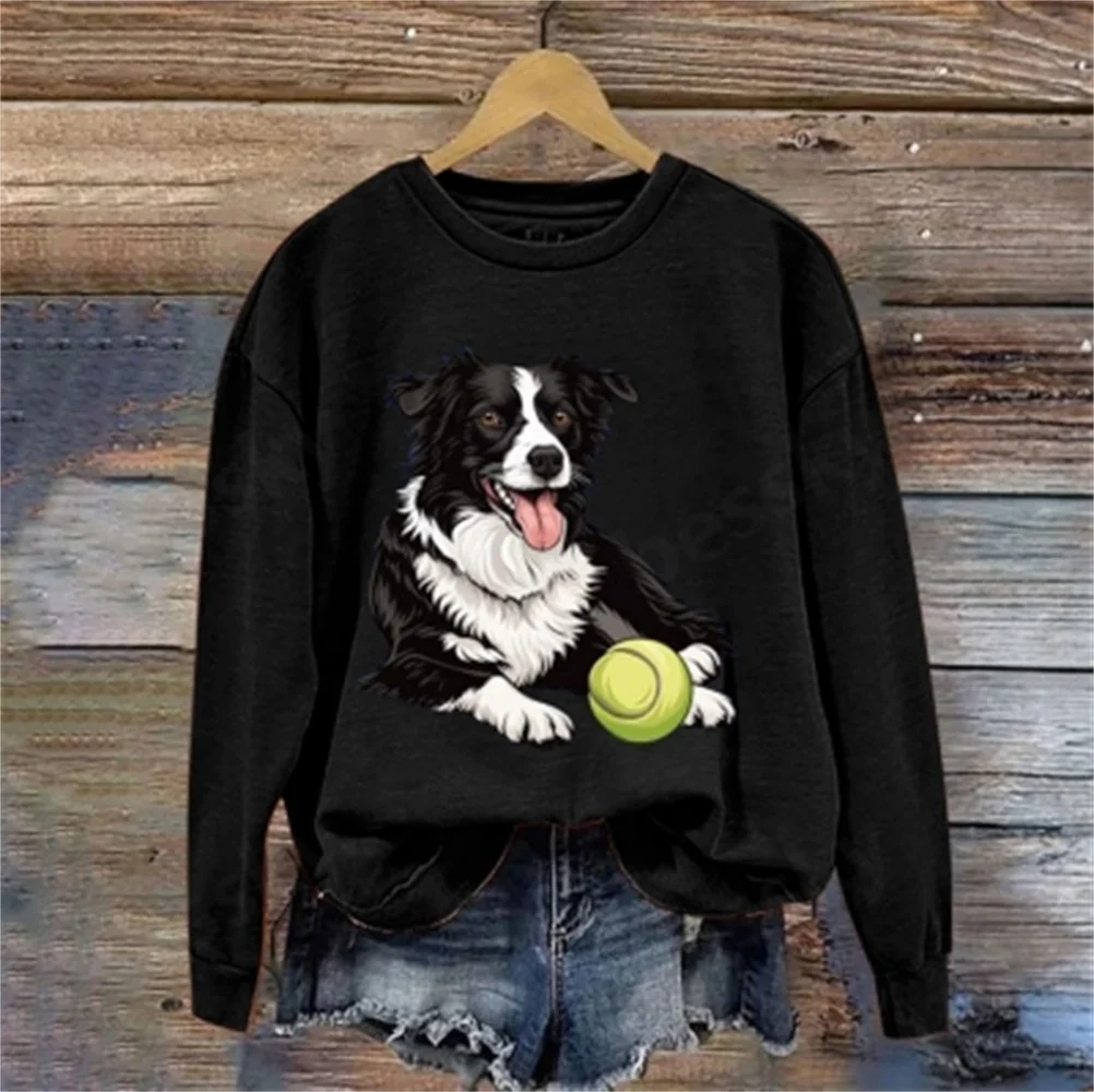 Ladies' T-shirt, interesting round neck, autumn and winter, with letters, long-sleeved, tennis pattern, casual sweater
Ladies' T-shirt, interesting round neck, autumn and winter, with letters, long-sleeved, tennis pattern, casual sweater