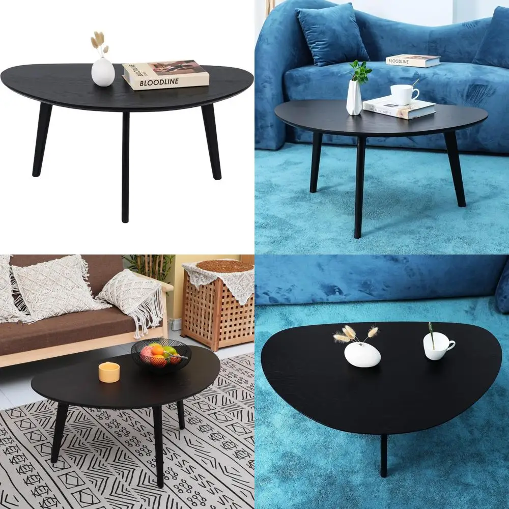 Компактный черный овальный журнальный столик с ножками из дубового дерева — современный дизайн для небольших помещений, диаметр 18,9 x ширина 33,47
Компактный черный овальный журнальный столик с ножками из дубового дерева — современный дизайн для небольших помещений, диаметр 18,9 x ширина 33,47