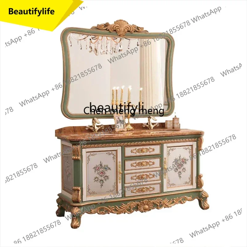 A17 European bathroom cabinet wash basin cabinet painted retro washstand marble washbasin cabinet
A17 European bathroom cabinet wash basin cabinet painted retro washstand marble washbasin cabinet