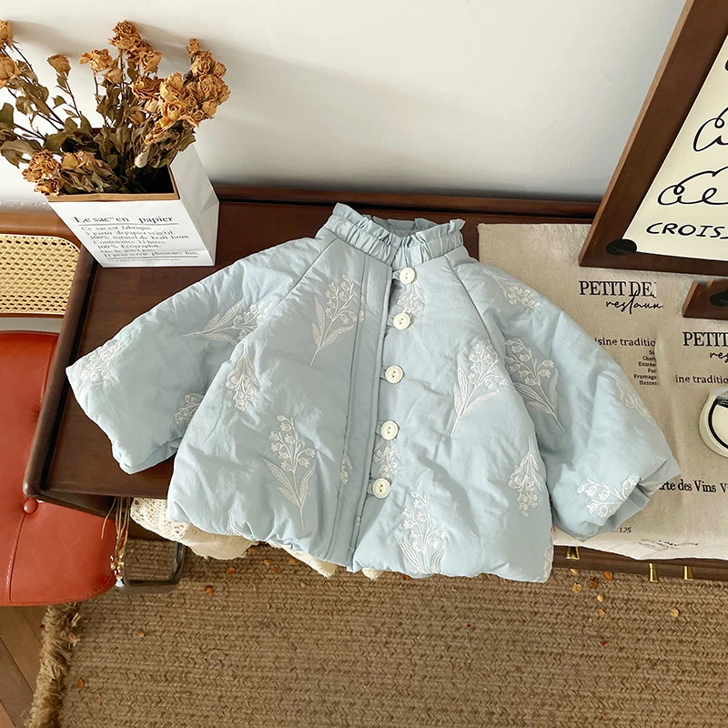  Зимнее хлопковое пальто с цветочным принтом для девочек, шикарные свободные куртки с воротником-стойкой, утепленная теплая одежда с хлопковой подкладкой для маленьких девочек
Зимнее хлопковое пальто с цветочным принтом для девочек, шикарные свободные куртки с воротником-стойкой, утепленная теплая одежда с хлопковой подкладкой для маленьких девочек