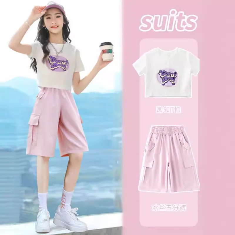 Girls Summer Outfits Thin Quick Dry Cargo Shorts Sets Ice Silk Capri Pants Sports Tracksuits Big Kids Children Casual Fashion
Girls Summer Outfits Thin Quick Dry Cargo Shorts Sets Ice Silk Capri Pants Sports Tracksuits Big Kids Children Casual Fashion