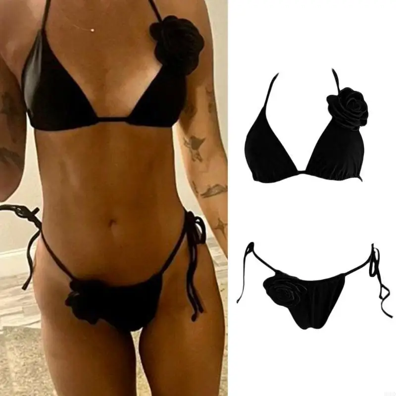 Women Two Pieces Split Swimsuits Sexy Halters Backless Swimwear Female 3D Flower Bathing Suit for Tropical Vacations 69HD
Women Two Pieces Split Swimsuits Sexy Halters Backless Swimwear Female 3D Flower Bathing Suit for Tropical Vacations 69HD
