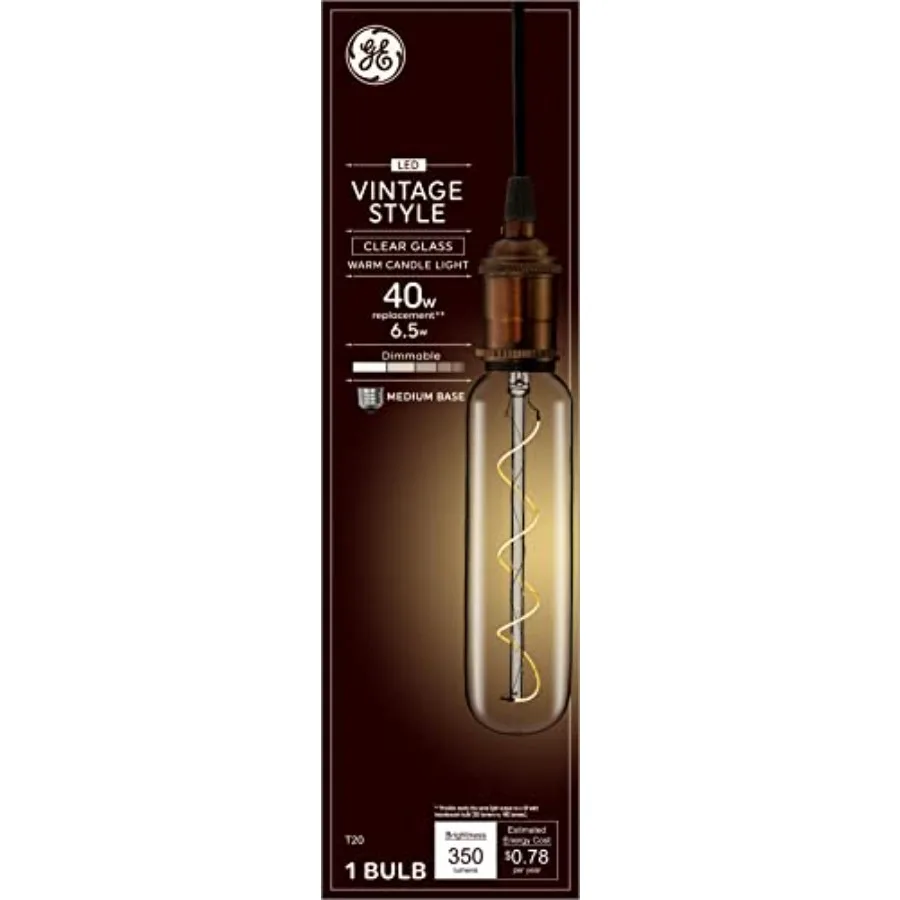 Vinta Style LED Light Bulb, 40 Watt, Clear Finish, T20 Tube Light Bulb 1 Pack
Vinta Style LED Light Bulb, 40 Watt, Clear Finish, T20 Tube Light Bulb 1 Pack