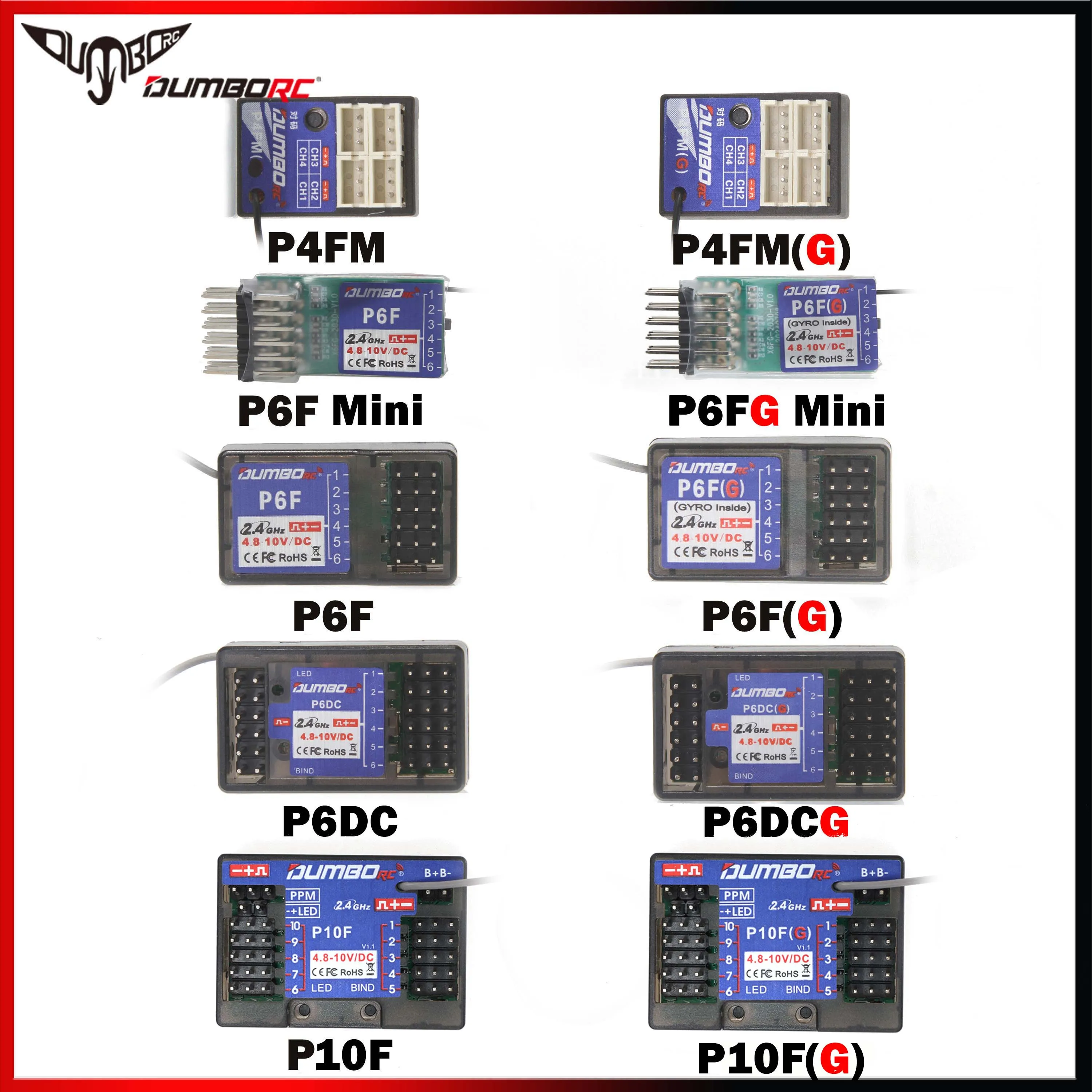 DUMBORC 4/6/10CH P10FG P6DCG P6FG P6F Mini P4FMG 2.4G Gyro Receiver for X6 X4 Transmitter Remote Control RC Car Boat X4FMG X6FG
DUMBORC 4/6/10CH P10FG P6DCG P6FG P6F Mini P4FMG 2.4G Gyro Receiver for X6 X4 Transmitter Remote Control RC Car Boat X4FMG X6FG