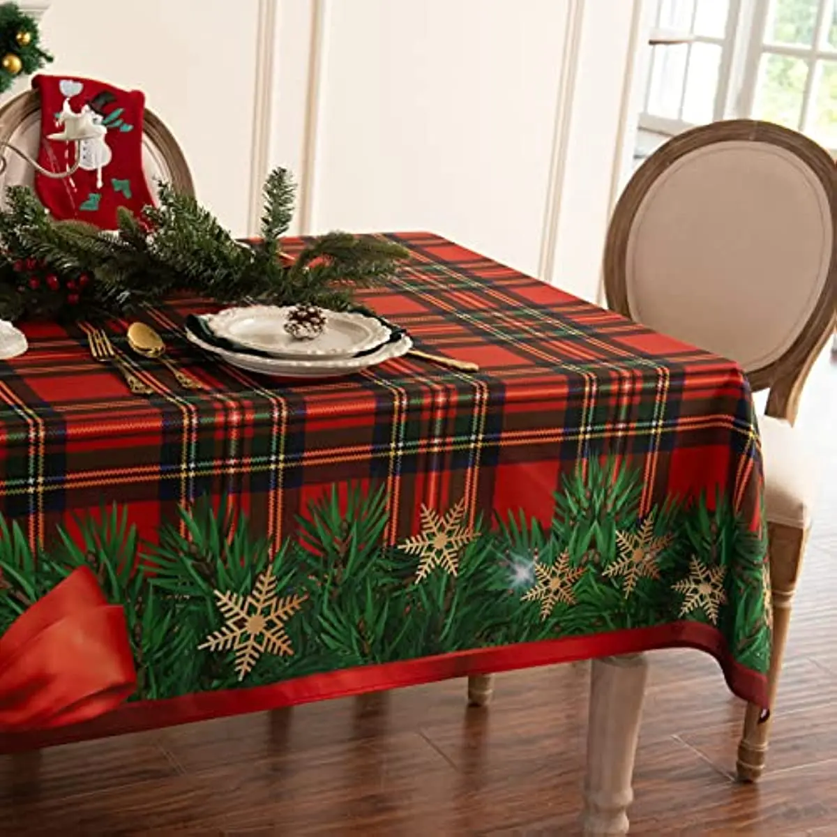 Winter Holiday Christmas Tablecloth Plaid Print Stain Resistant Polyester Tablecloth for Christmas Dinner Party Decorations
Winter Holiday Christmas Tablecloth Plaid Print Stain Resistant Polyester Tablecloth for Christmas Dinner Party Decorations