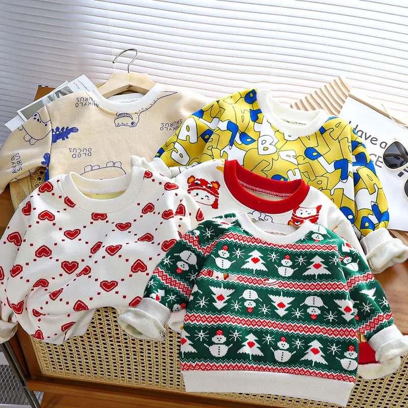 Winter Sweatshirts for Kids Plus Velvet Children Sweater Thicken Warm Boys Shirts Girls Pullover Christmas Costume Outerwear
Winter Sweatshirts for Kids Plus Velvet Children Sweater Thicken Warm Boys Shirts Girls Pullover Christmas Costume Outerwear