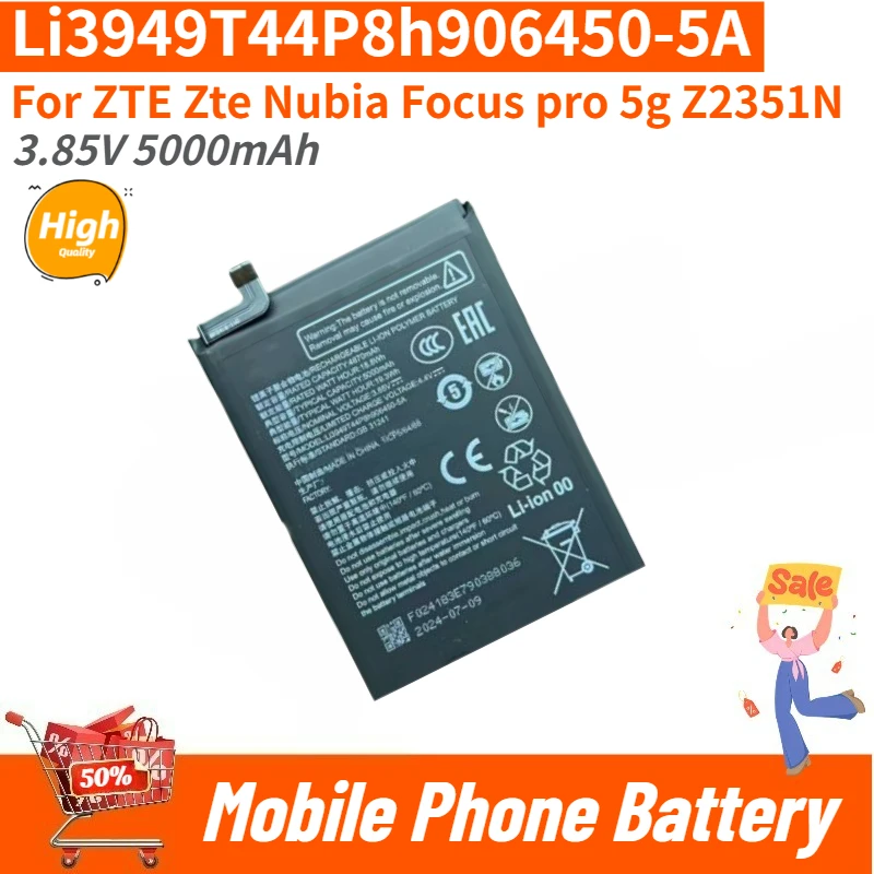 Li3949T44P8h906450-5A High Quality Phone Battery 3.85V 5000mAh For ZTE Zte Nubia Focus pro 5g Z2351N Brand New
Li3949T44P8h906450-5A High Quality Phone Battery 3.85V 5000mAh For ZTE Zte Nubia Focus pro 5g Z2351N Brand New