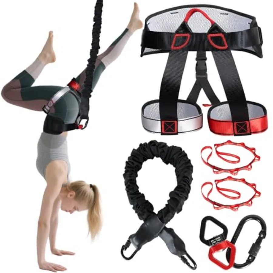 Heavy Duty Bungee Fitness Set Professional 4D Bungee Resistance Band for Home Gym, Yoga and Air Dance Adjustable Harness with 3
Heavy Duty Bungee Fitness Set Professional 4D Bungee Resistance Band for Home Gym, Yoga and Air Dance Adjustable Harness with 3