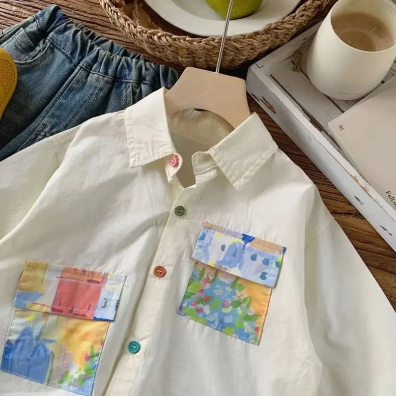 New Autumn Children's Shirt Boys' Color Button Shirt Baby Kids Painting Long Sleeve Cute Top Girls Fashion Blouse
New Autumn Children's Shirt Boys' Color Button Shirt Baby Kids Painting Long Sleeve Cute Top Girls Fashion Blouse