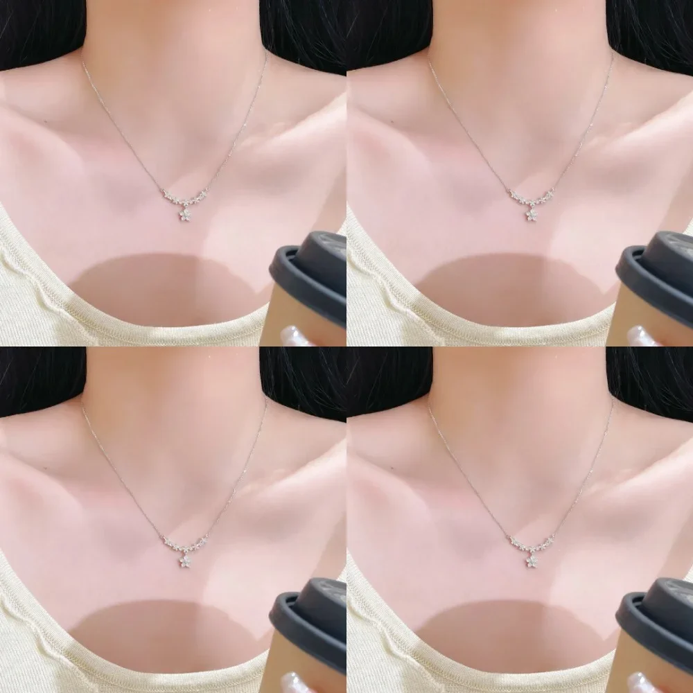 White K-color full diamond star necklace, female niche design, high-end feeling, collarbone chain ins, simple and cool style mat
White K-color full diamond star necklace, female niche design, high-end feeling, collarbone chain ins, simple and cool style mat