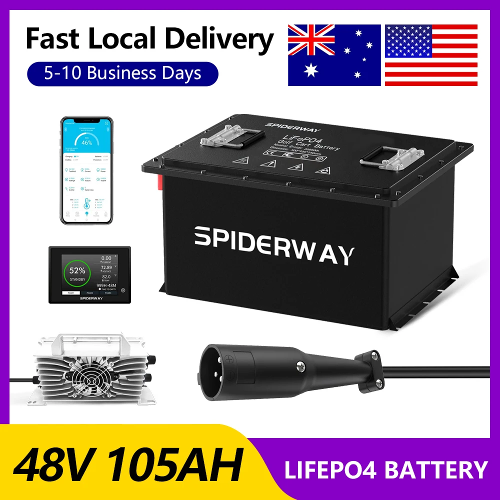 Литиевая батарея для гольф-кара 48 В 105 Ач для Club Car Precedent Tempo Onward, сменный пакет LiFePO4 5,376 кВтч
Литиевая батарея для гольф-кара 48 В 105 Ач для Club Car Precedent Tempo Onward, сменный пакет LiFePO4 5,376 кВтч