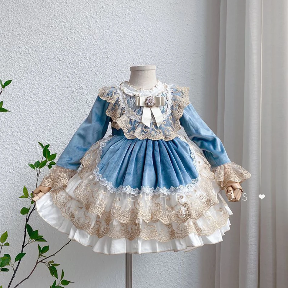 Spring Autumn New Spanish Vintage Lolita Ball Gown Lace Mesh Design Birthday Party Easter Princess Dresses For Girl
Spring Autumn New Spanish Vintage Lolita Ball Gown Lace Mesh Design Birthday Party Easter Princess Dresses For Girl