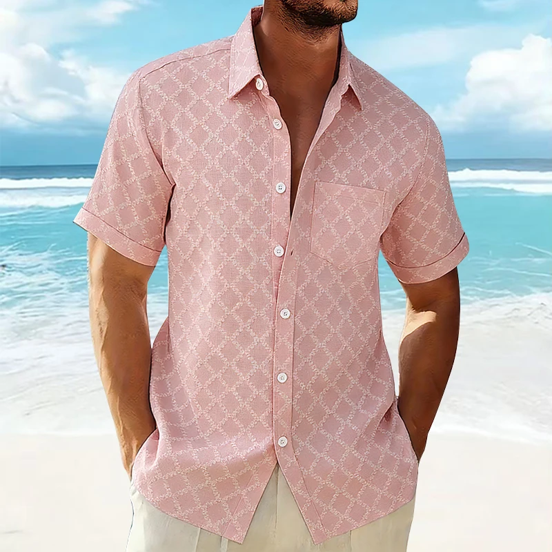 Fashion Diamond Plaid Shirts Men Tops for Summer Short Sleeve Beach Camisas Hombre Elegante 2026 Mens Loose Shirt Streetwear
Fashion Diamond Plaid Shirts Men Tops for Summer Short Sleeve Beach Camisas Hombre Elegante 2026 Mens Loose Shirt Streetwear