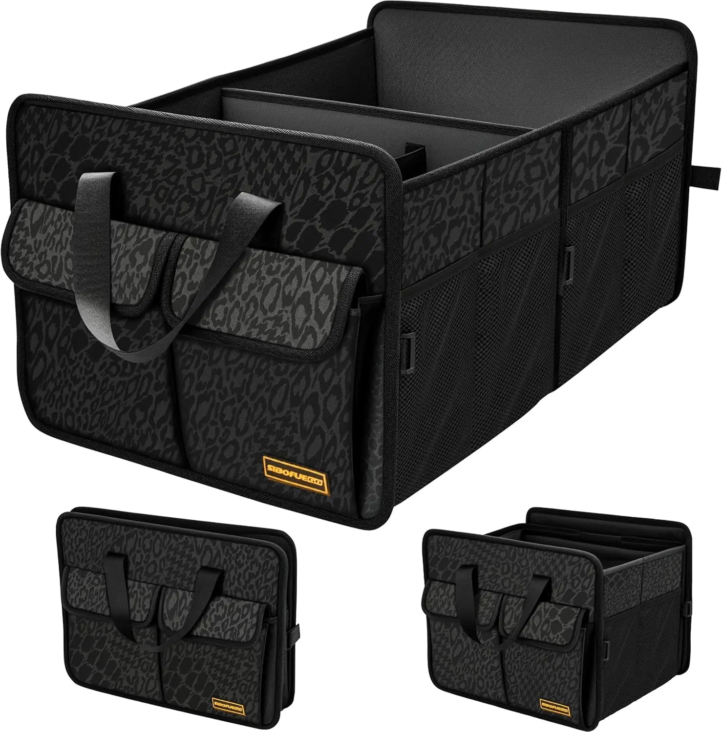 Large Capacity Car Trunk Organizer for SUVs & Sedans, Hard-Shell Collapsible Design with Cute Print (Black Leopard 70L)
Large Capacity Car Trunk Organizer for SUVs & Sedans, Hard-Shell Collapsible Design with Cute Print (Black Leopard 70L)
