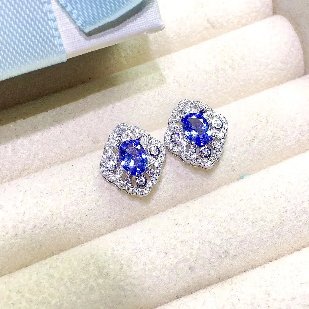 Luxury Tanzanite Stud Earrings for Wedding Total 1.4ct 5mm * 7mm Natural Tanzanite Earrings 925 Silver Tanzanite Jewelry
Luxury Tanzanite Stud Earrings for Wedding Total 1.4ct 5mm * 7mm Natural Tanzanite Earrings 925 Silver Tanzanite Jewelry