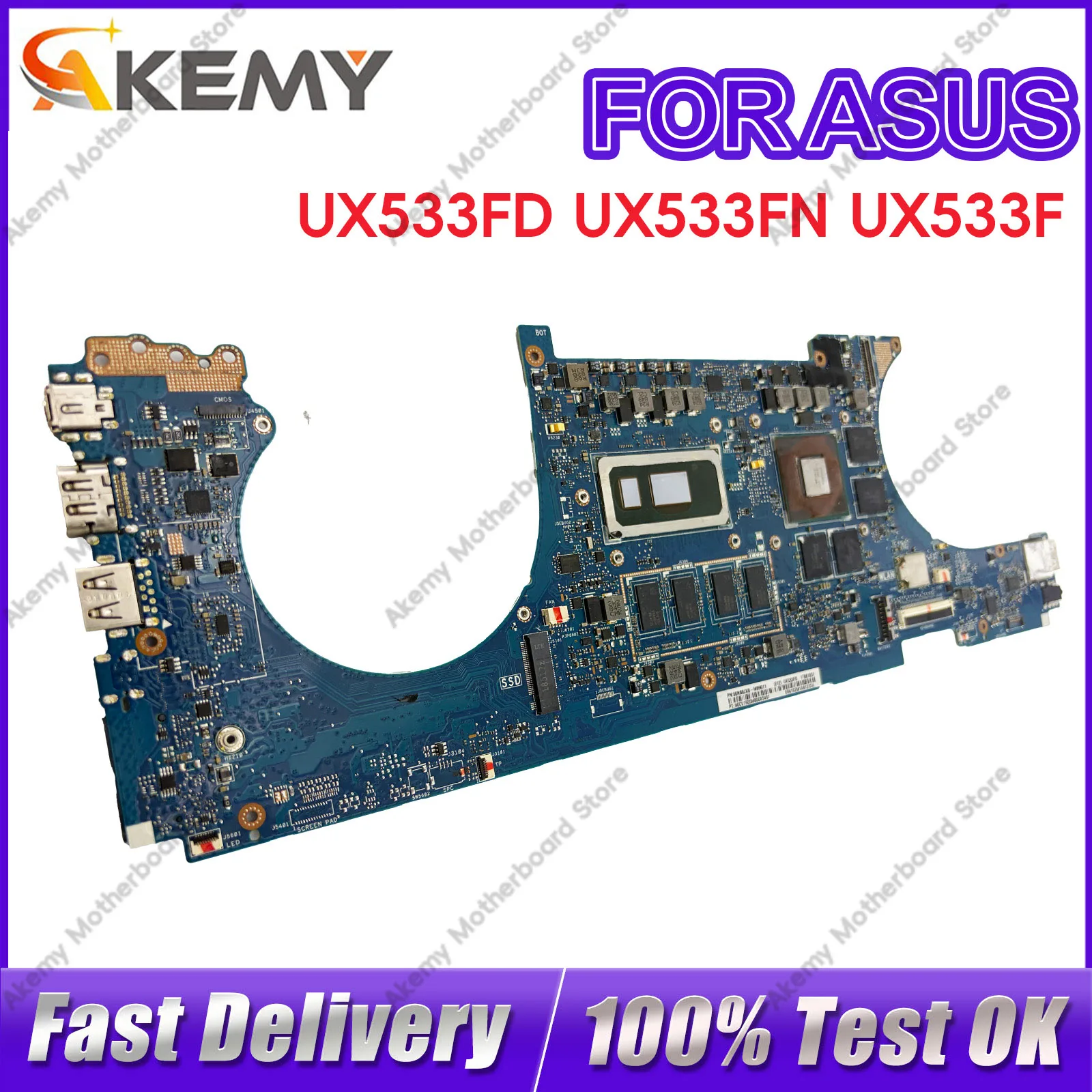 UX533FD Laptop Motherboard For ASUS ZenBook RX533F UX533FN BX533F UX533F U5300F UX533FD Notebook Mainboard With I3 I5 I7 CPU stk
UX533FD Laptop Motherboard For ASUS ZenBook RX533F UX533FN BX533F UX533F U5300F UX533FD Notebook Mainboard With I3 I5 I7 CPU stk