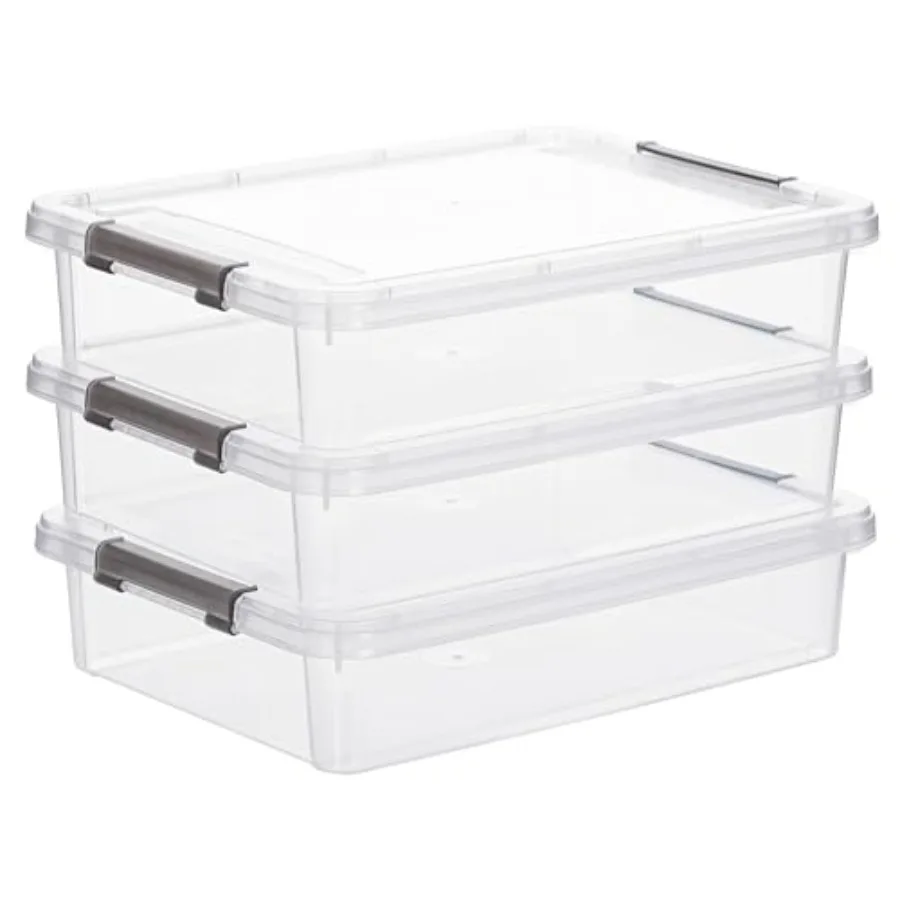 Plastic Storage Bins with Latching Lids Portable Project Case Clear File Box Stackable Storage Containers for Organizing A4 Pap
Plastic Storage Bins with Latching Lids Portable Project Case Clear File Box Stackable Storage Containers for Organizing A4 Pap