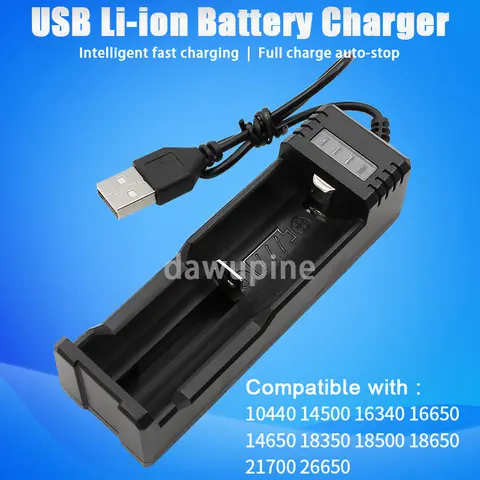 Chargeur USB de batterie Li-ion Rechargeable 18650 21700, 4.2V, pour 10440 14500 16340 16650 14650 18350 18500 26650