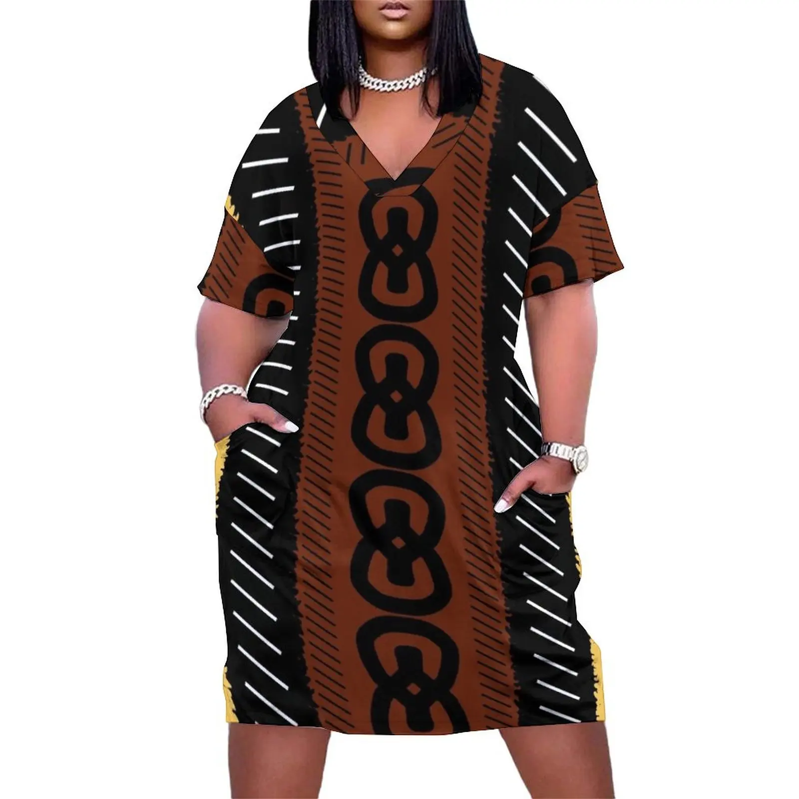 African Bogolan Fabric Design Loose Pocket Dress bandage dress Clothing female birthday dress for women luxury 2025
African Bogolan Fabric Design Loose Pocket Dress bandage dress Clothing female birthday dress for women luxury 2025