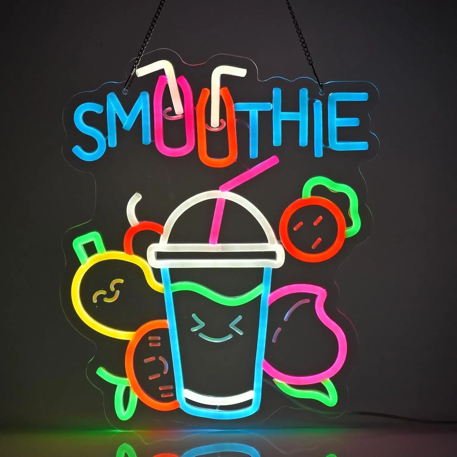 Неоновая вывеска «Смузи» с USB-подсветкой и регулировкой яркости для сок-баров, ресторанов, магазинов, кафе, фудтраков, декора и бизнеса. Светодиодные вывески.
Неоновая вывеска «Смузи» с USB-подсветкой и регулировкой яркости для сок-баров, ресторанов, магазинов, кафе, фудтраков, декора и бизнеса. Светодиодные вывески.